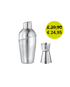 Cocktail shaker with jigger