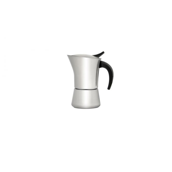 Leopold Vienna Moka Pot Stovetop Coffee Maker, Black, Stainless