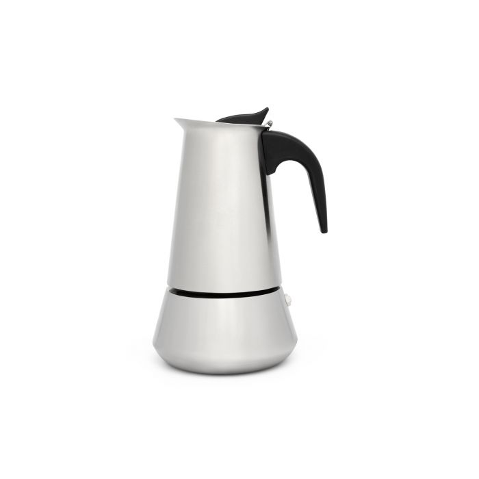 Leopold Vienna Moka Pot Stovetop Coffee Maker, Black, Stainless