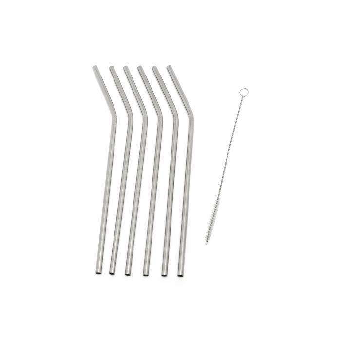 Straws 6-pcs s/s + cleaning brush