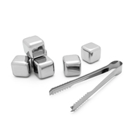 Ice cubes with tongs